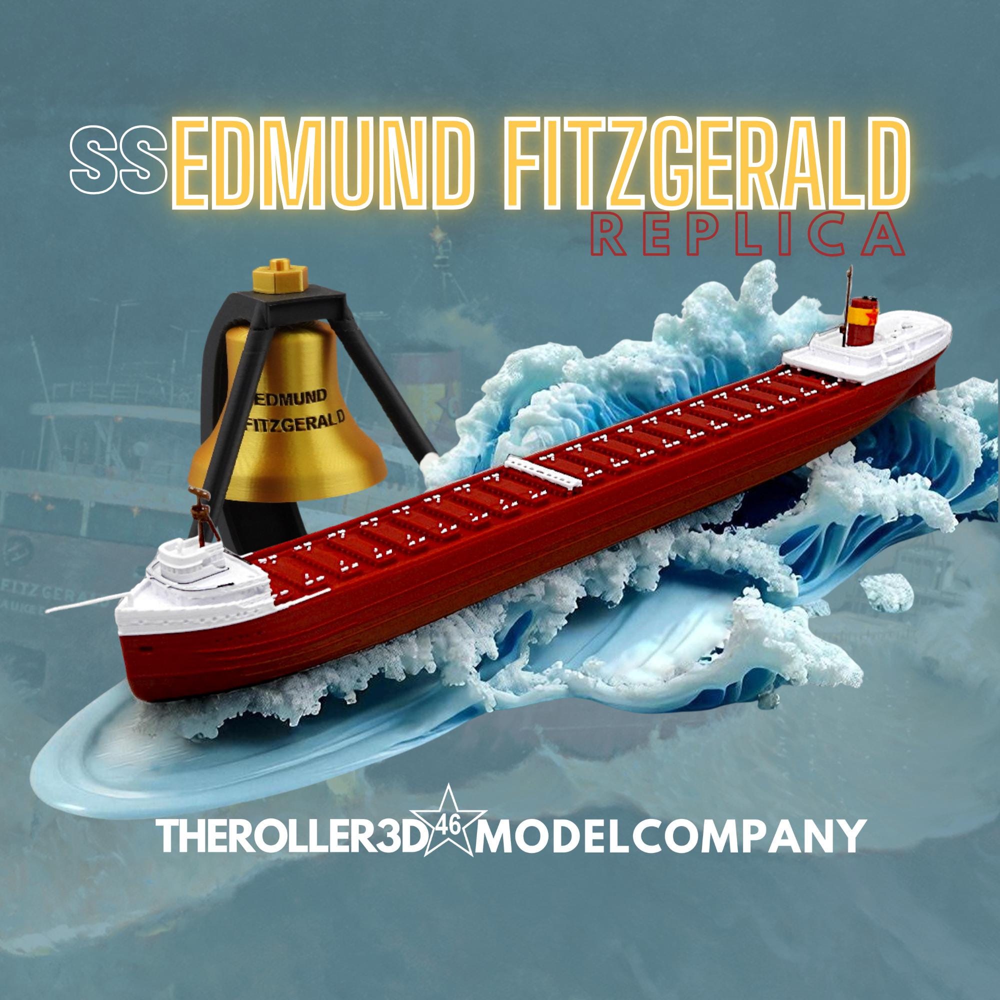 SS EDMUND FITZGERALD Model High Detail Foot in Length (Bell