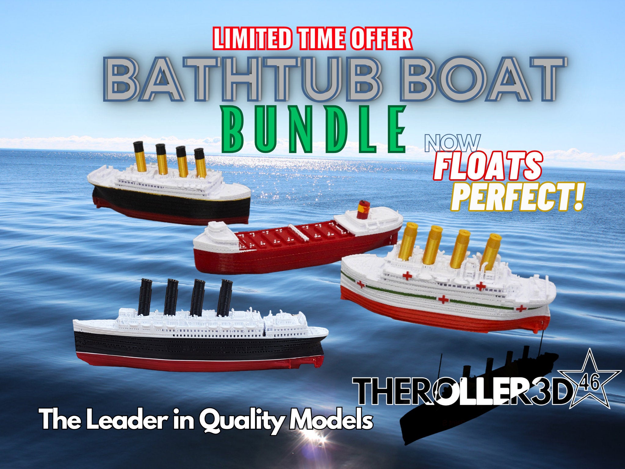 Bathtub Boat BUNDLE! Boats Titanic, Britannic, Lusitania